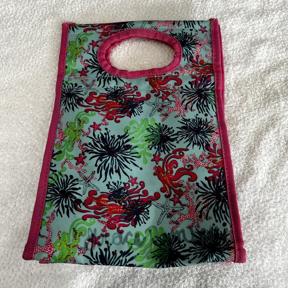 Lilly Pulitzer Pink Ocean Life Insulated Lunch Bag‎ Classic Preppy Beach